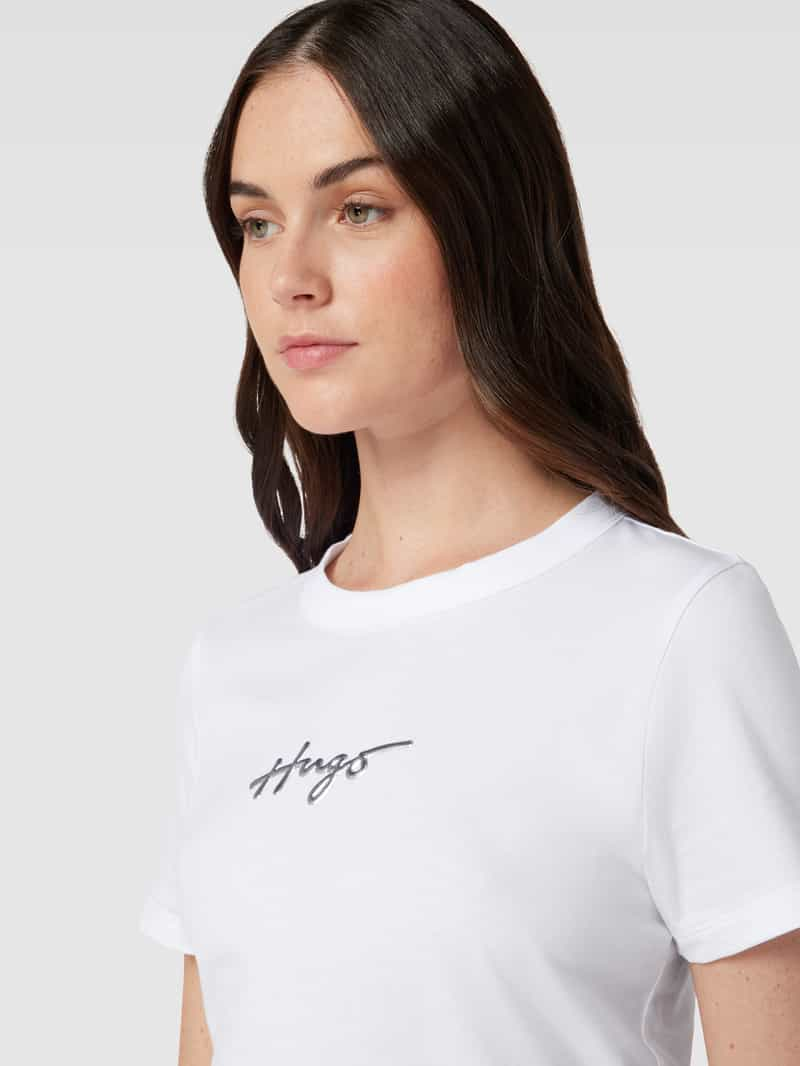 HUGO T-shirt met labelprint