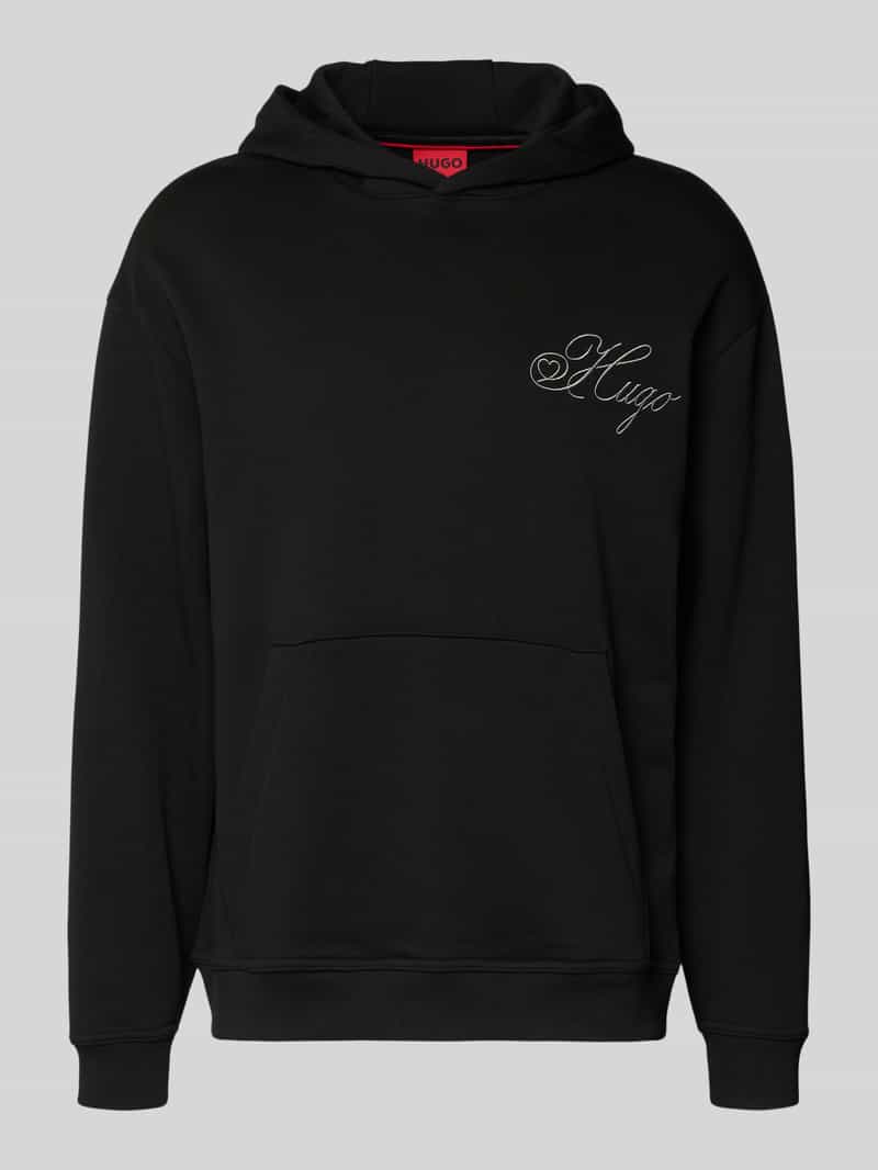 HUGO Regular Fit Hoodie aus reiner Baumwolle Modell 'DALENTO' in Black, Größe M 1995747M