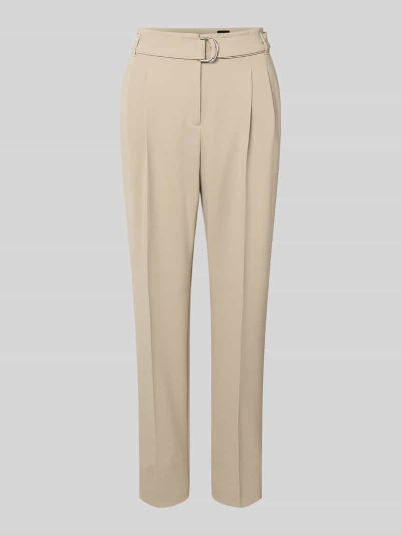 Boss Regular fit broek van kreukvrije crêpe
