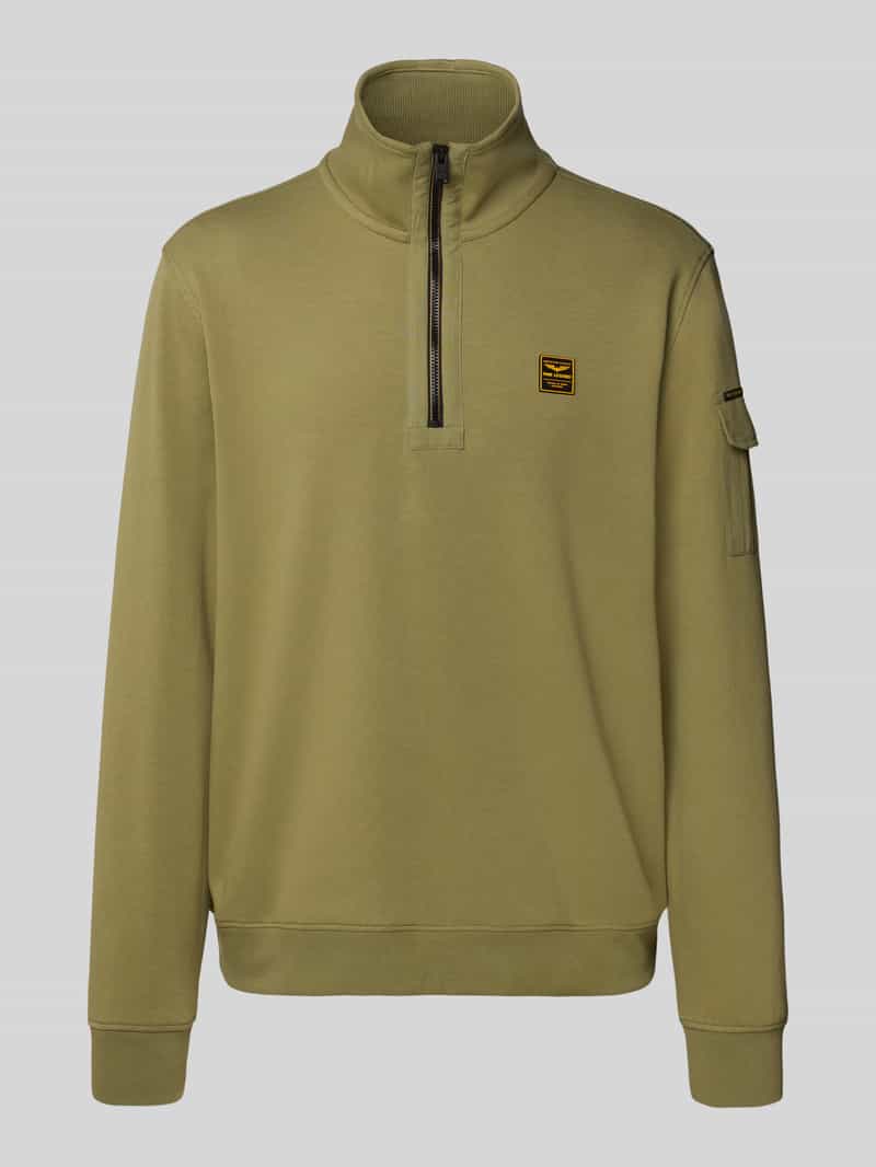 PME Legend Sweatshirt met schipperskraag en labeldetail