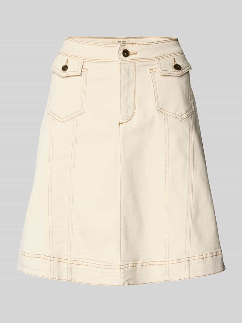 MOS MOSH Jeansrok met klepzakken model 'Colette'