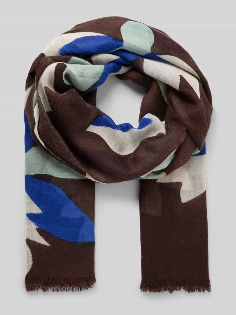 altea Wollen sjaal met all-over bloemenprint model 'Blätter'