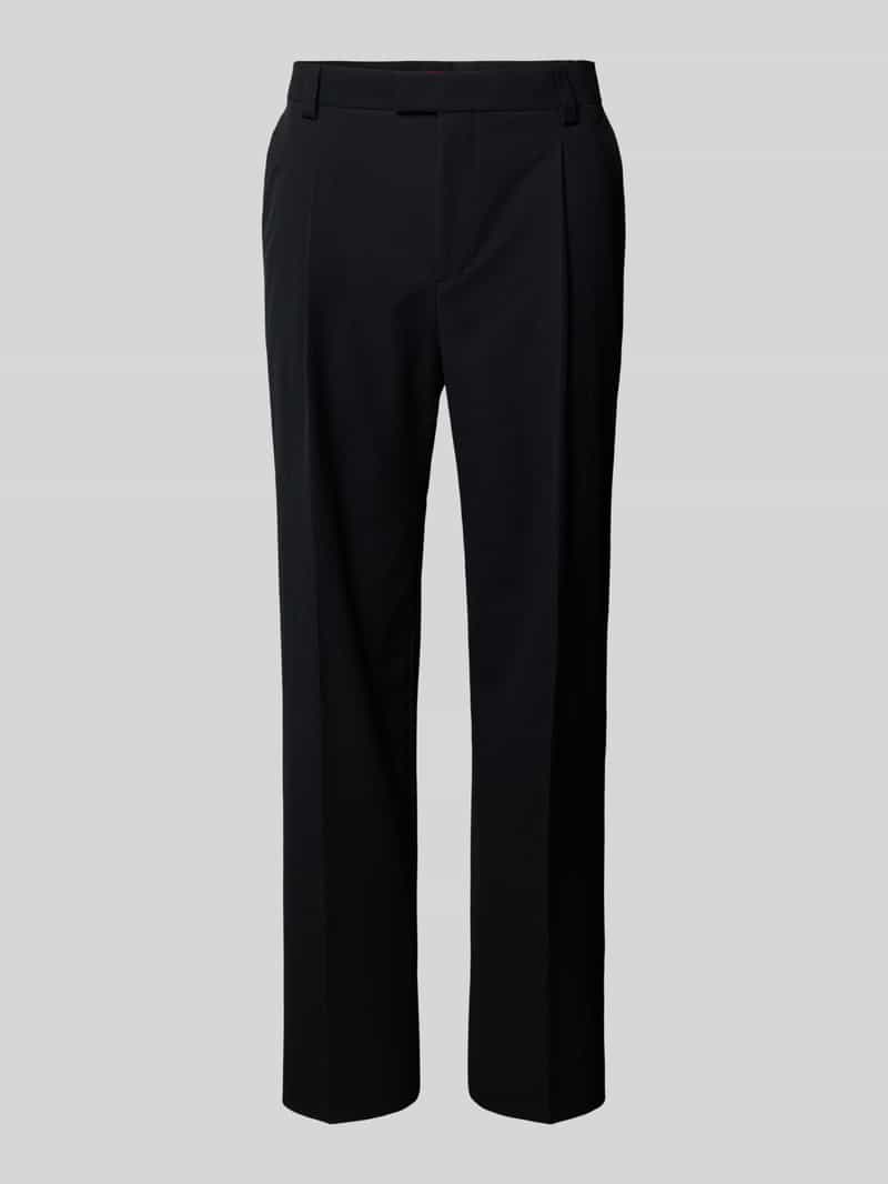 HUGO Slim fit pantalon met structuurmotief model 'Theodor'