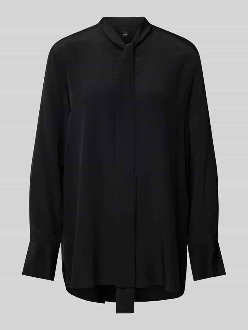 Boss Zijden blouse met strikdetail, model 'Bryon'