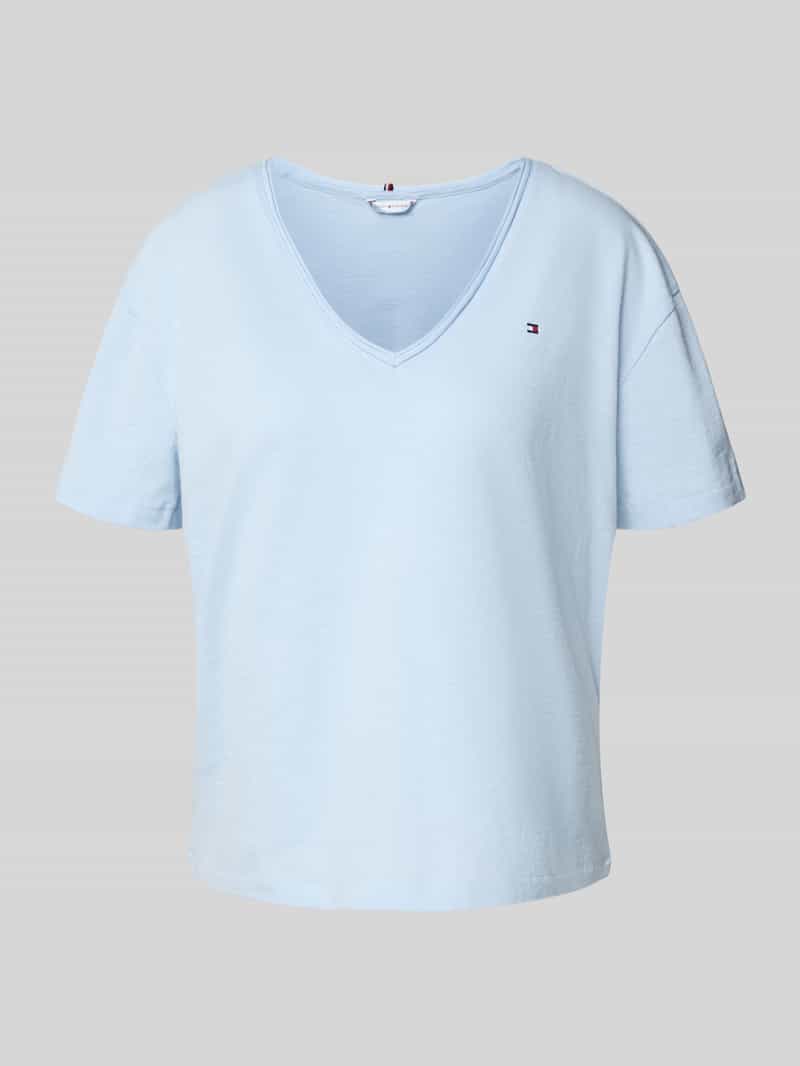 Tommy Hilfiger T-shirt SLUB CROP V-NK SS