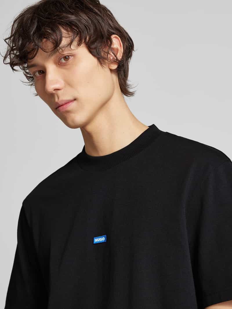 Hugo Blue T-shirt met labelbadge model 'Nieros'