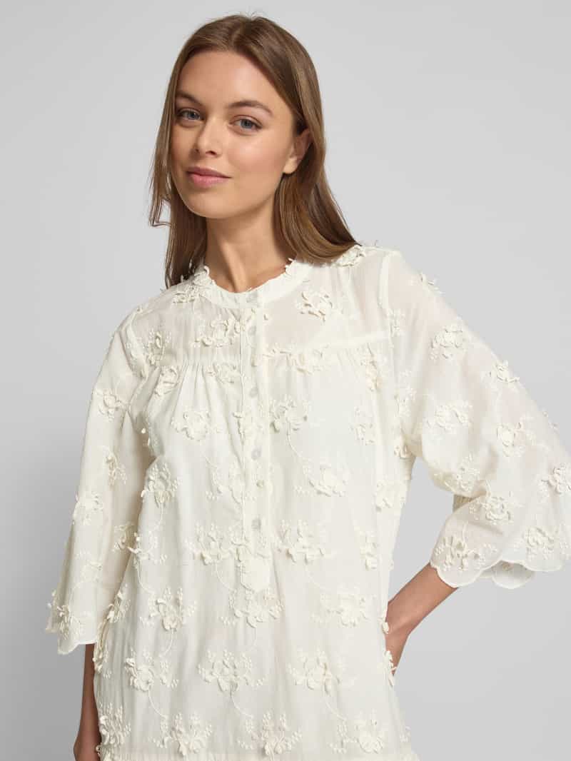 LOLLYS LAUNDRY Midi-jurk met gehaakt kant en golvende zoom model 'Timor'