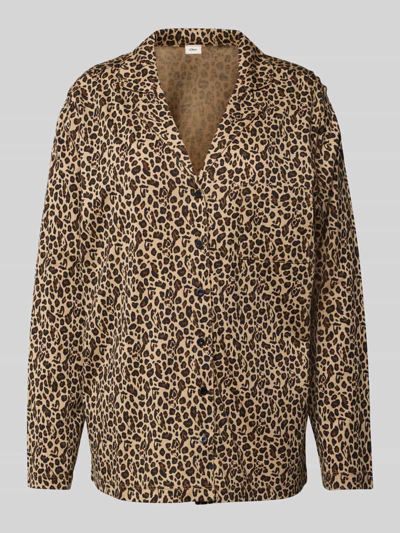 s.Oliver RED LABEL Regular fit pyjamabovendeel van een mix van katoen en viscose model 'LEO LOVE'
