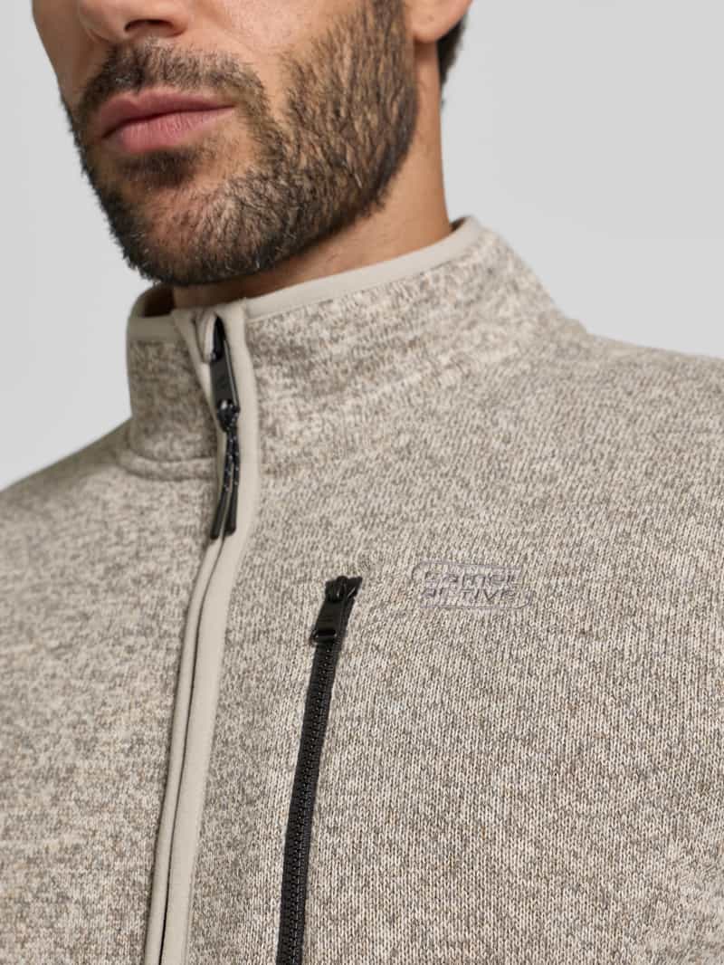camel active Regular fit gebreid jack in gemêleerde look met opstaande kraag