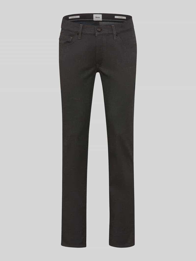 Regular fit chino van katoenmix met viscose, model 'Wool Look Flex'