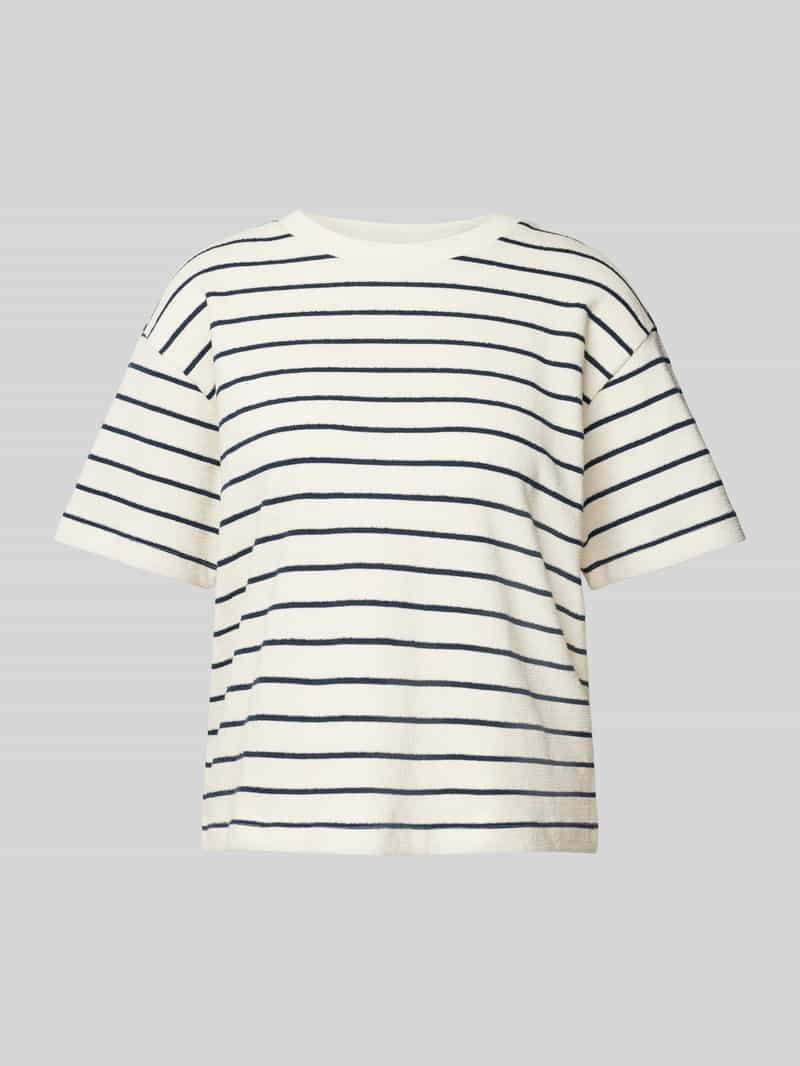 JAKE*S STUDIO WOMAN Kort T-shirt met geribde ronde hals