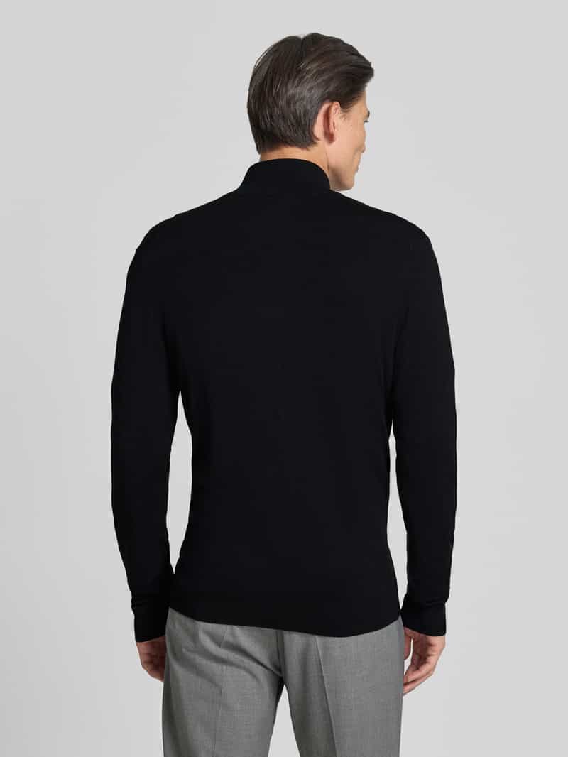 MCNEAL Slim fit gebreid jack van viscosemix met opstaande kraag