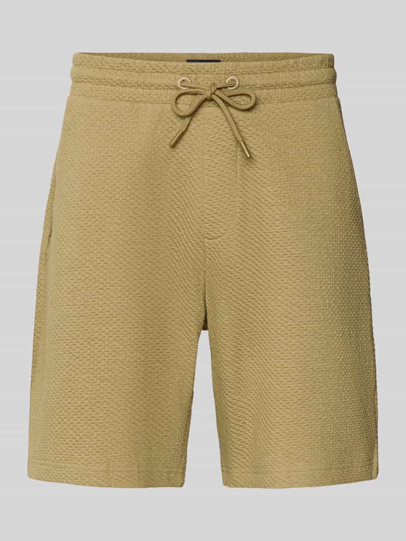 Relaxed fit sweatshort met structuurmotief