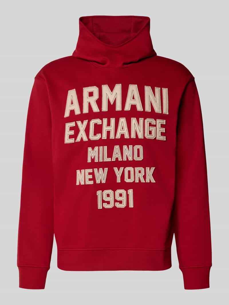 Armani Exchange Hoodie met labelstiksels
