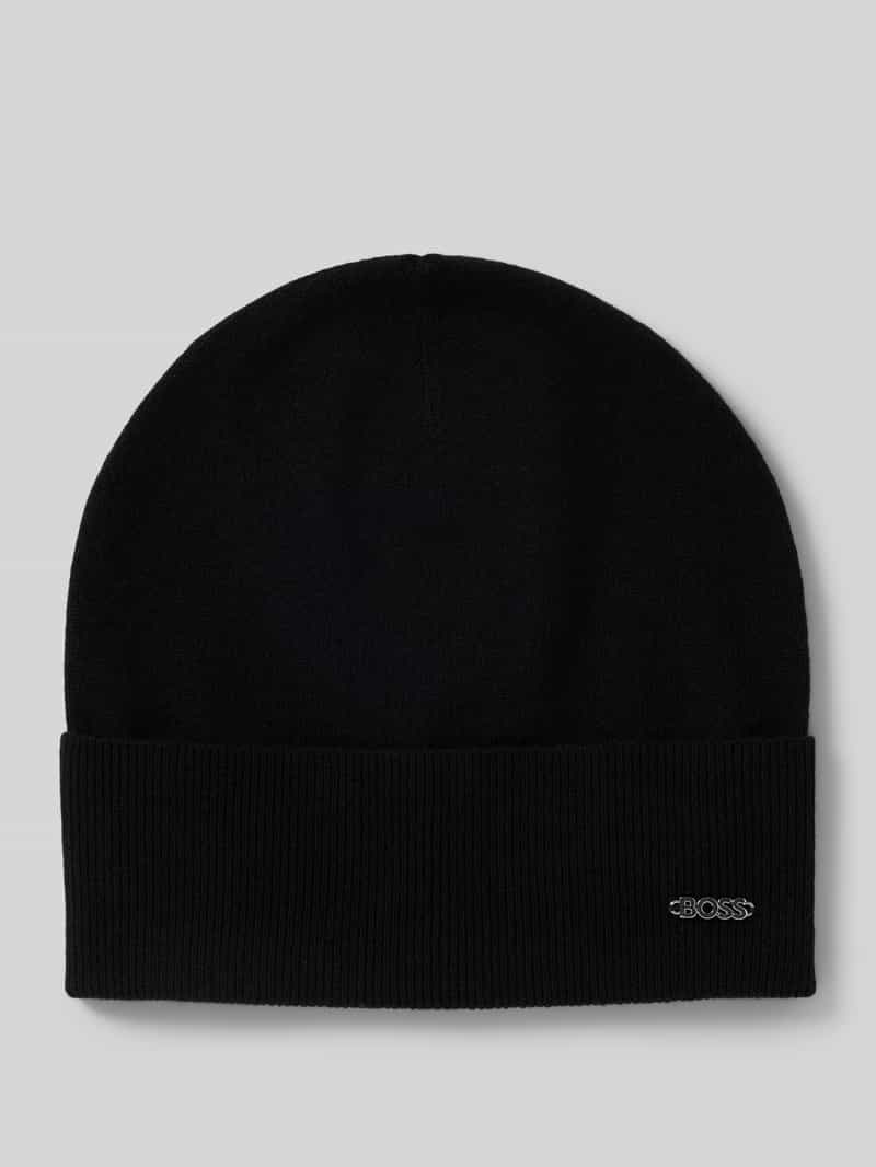 Boss Beanie van een mix van scheerwol en kasjmier model 'LARI'