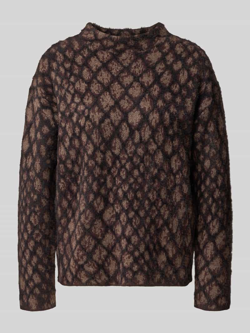Zero relaxed fit gebreide trui van elastische wolmix