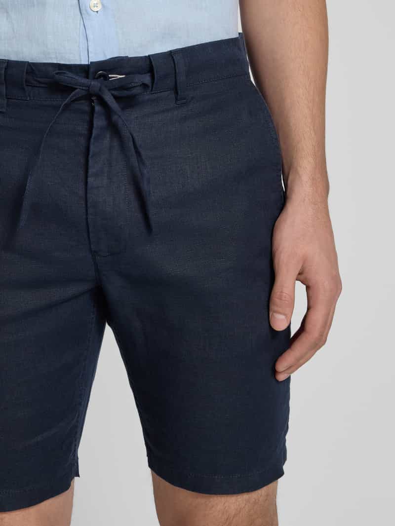 Gant Korte relaxed fit linnen broek met tunnelkoord
