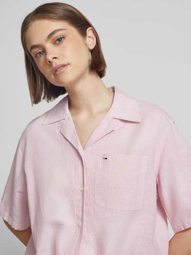 Tommy Jeans Relaxed fit overhemdblouse van een mix van katoen en linnen