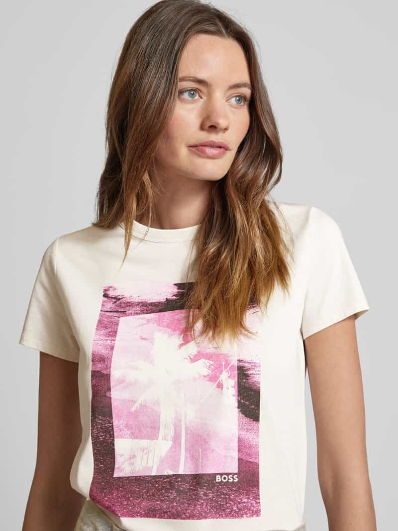 Boss Orange T-shirt met motiefprint model 'Elogo'