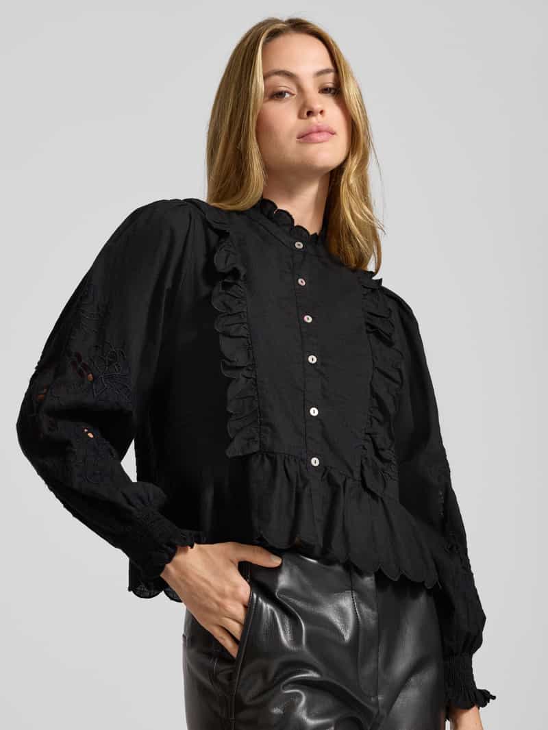 NEO NOIR Blouse met lange mouwen en knoopsluiting