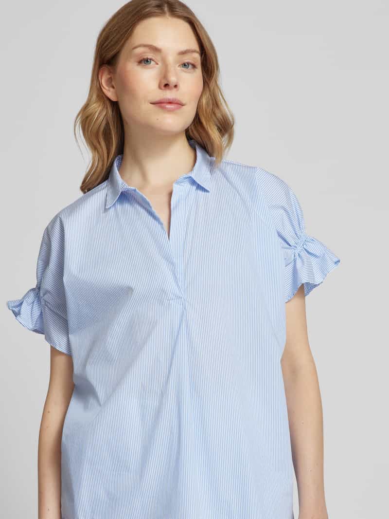 0039 italy Relaxed fit blouseshirt met ruches model 'DERRY FANCY'