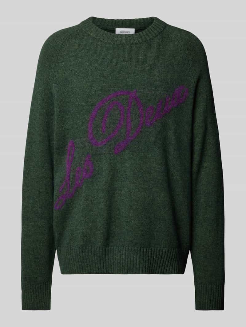 Gebreide pullover met labelprint, model 'Elliot'