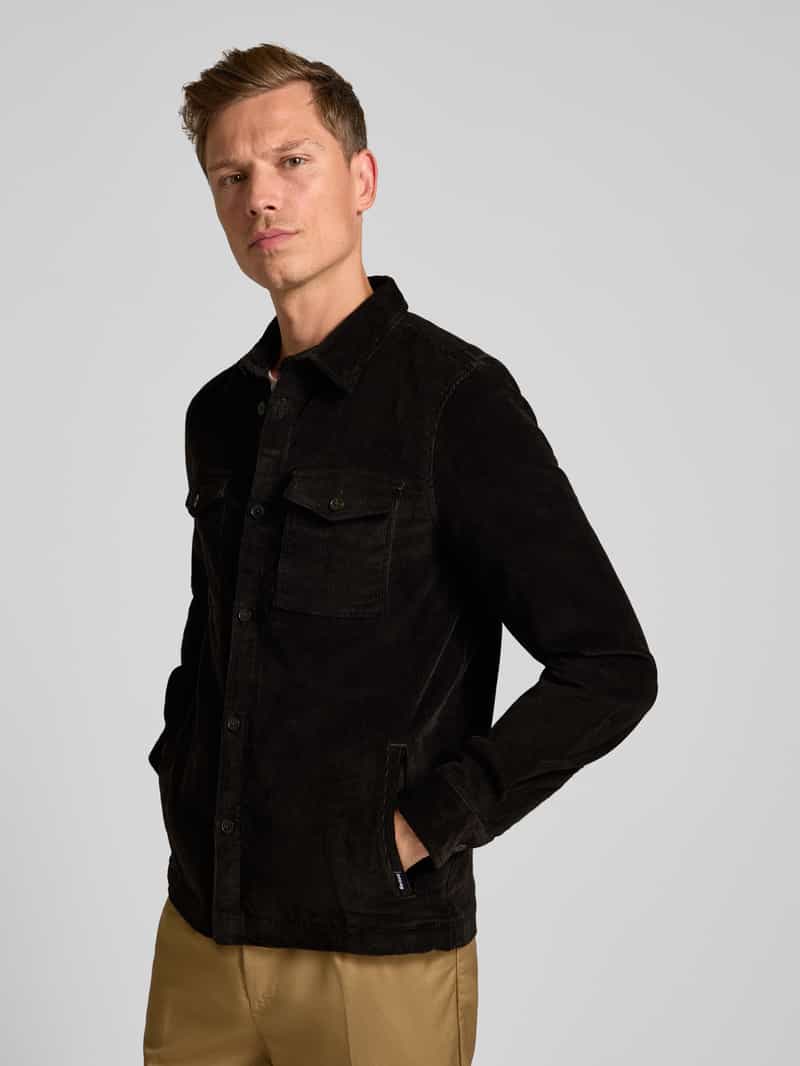 Barbour Regular fit ribcordoverhemd van katoenmix