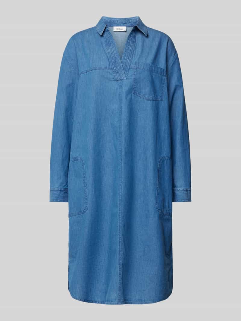s.Oliver RED LABEL Relaxed fit jeansjurk van zuiver katoen met opgestikte zak