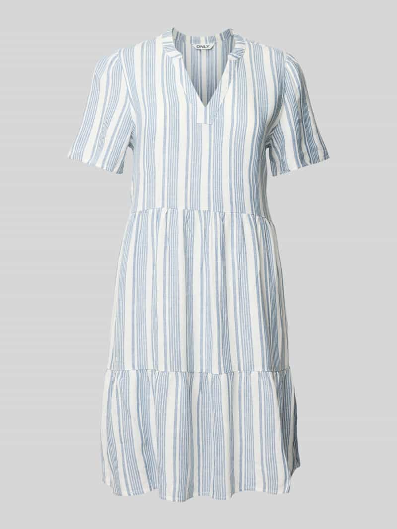 Only Comfort fit vrijetijdsjurk van mix van viscose en linnen model 'TIRI-CARO'