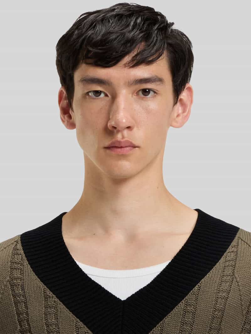 HUGO Oversized pullover van scheerwolmix