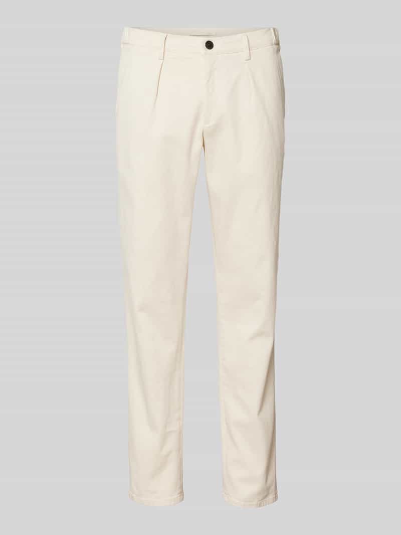 Profuomo Regular fit bandplooibroek met riemlussen