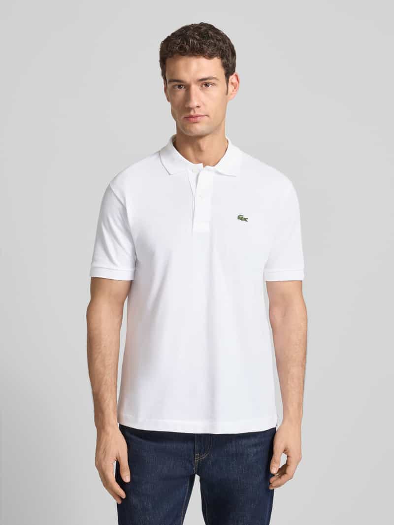 Lacoste Poloshirt met labelstitching model 'L.12.12 CORE' wit, foto 4