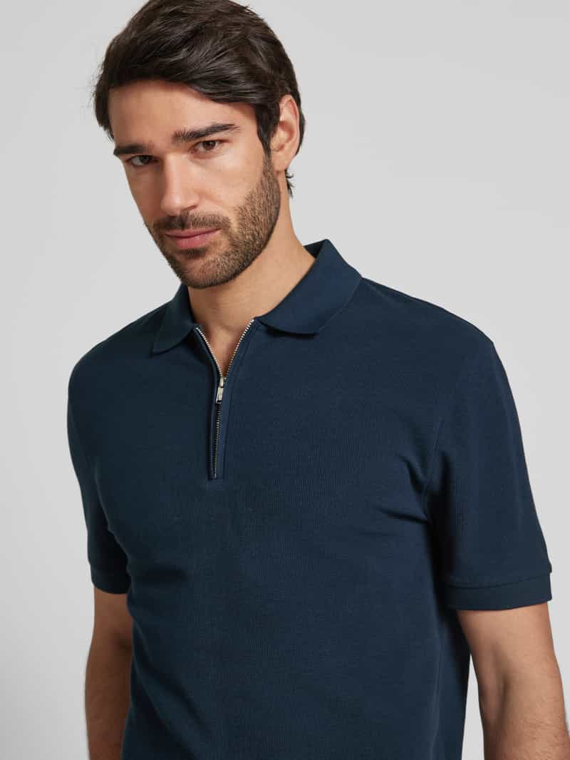 Boss Regular fit poloshirt met ritssluiting model 'Paras'