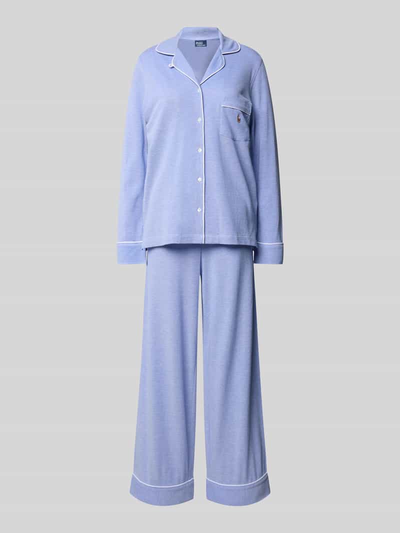Polo Ralph Lauren Pyjama met logostitchings model 'OXFORD Madison'