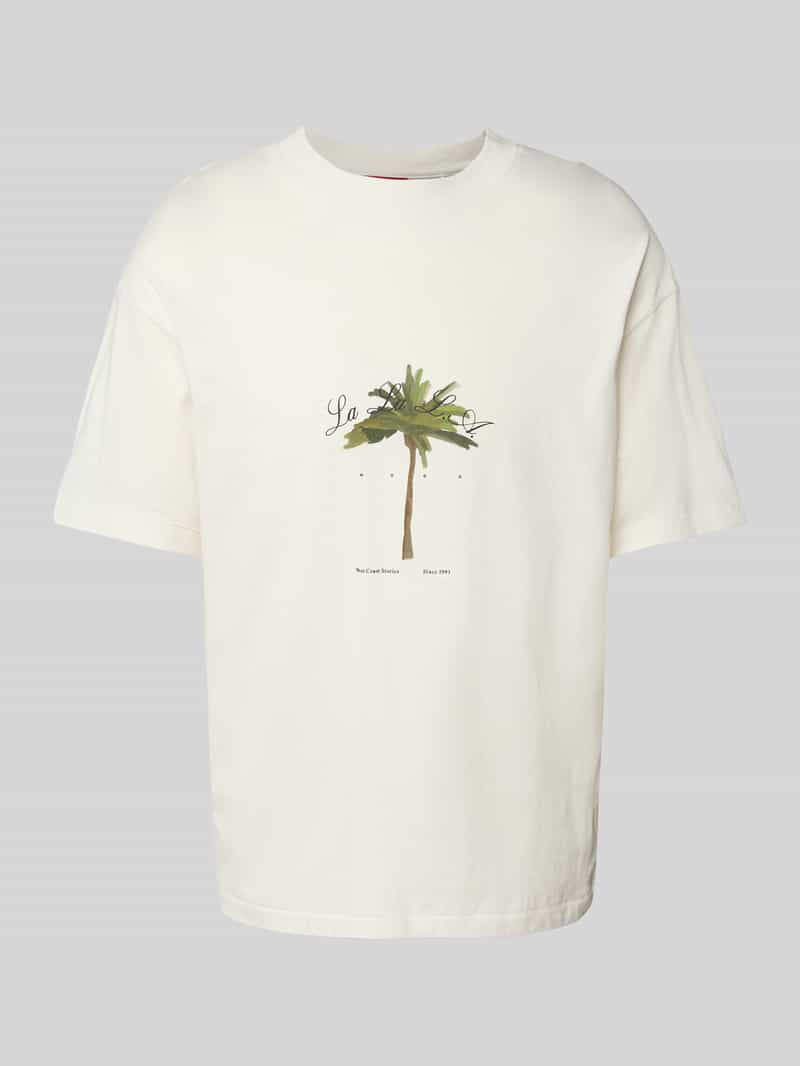 HUGO T-shirt met labelprint model 'Duwom'