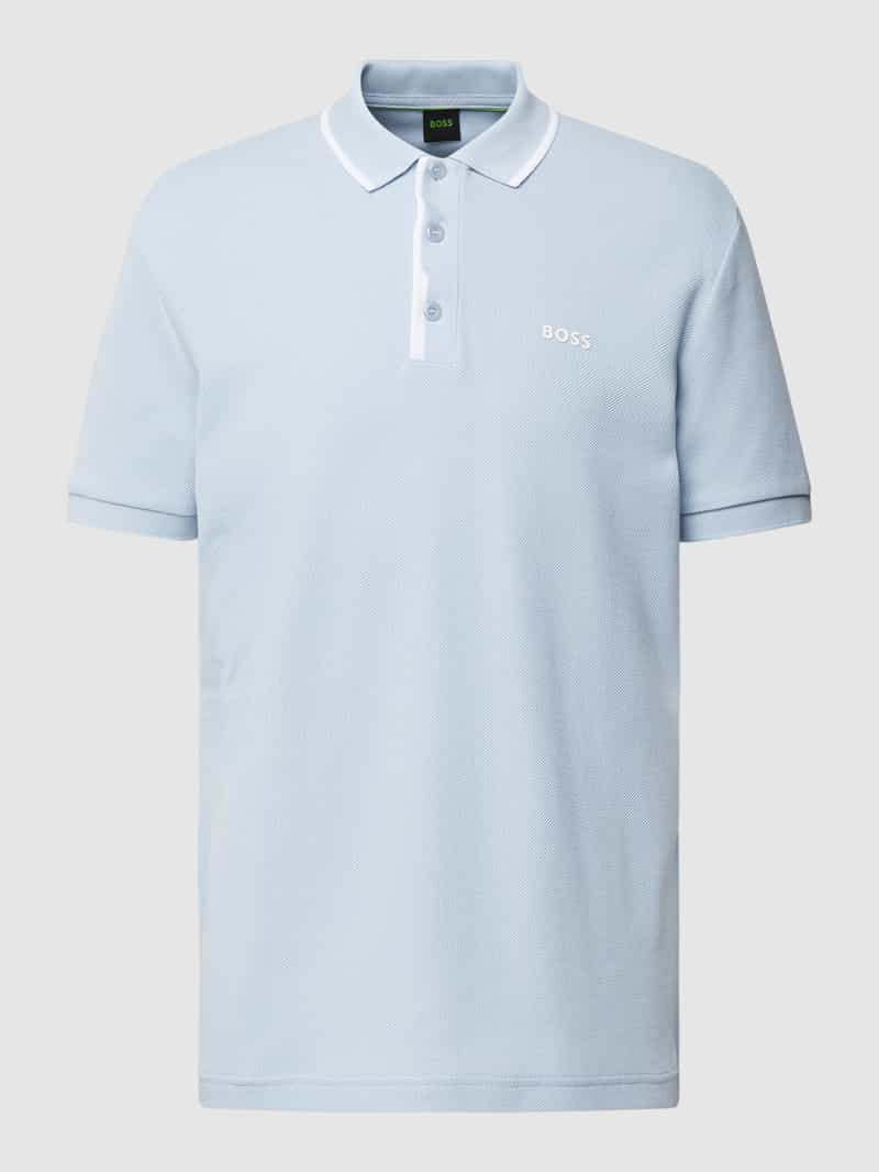 BOSS Green Regular fit poloshirt met labelprint