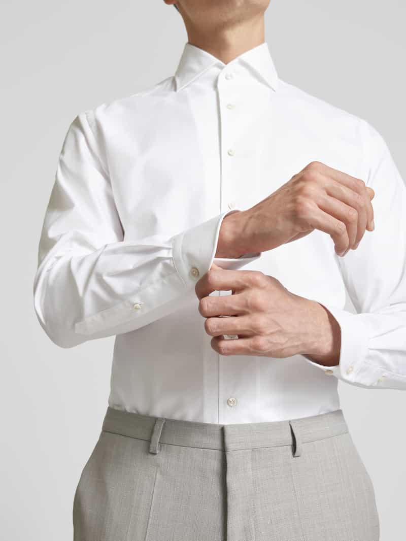 Profuomo Slim fit zakelijk overhemd van twill
