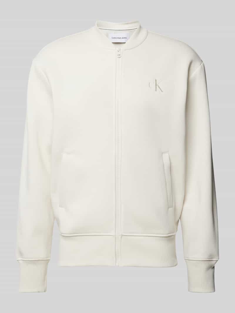 Calvin Klein Jeans Sweatjack met labelpatch model 'APPLIQUE'