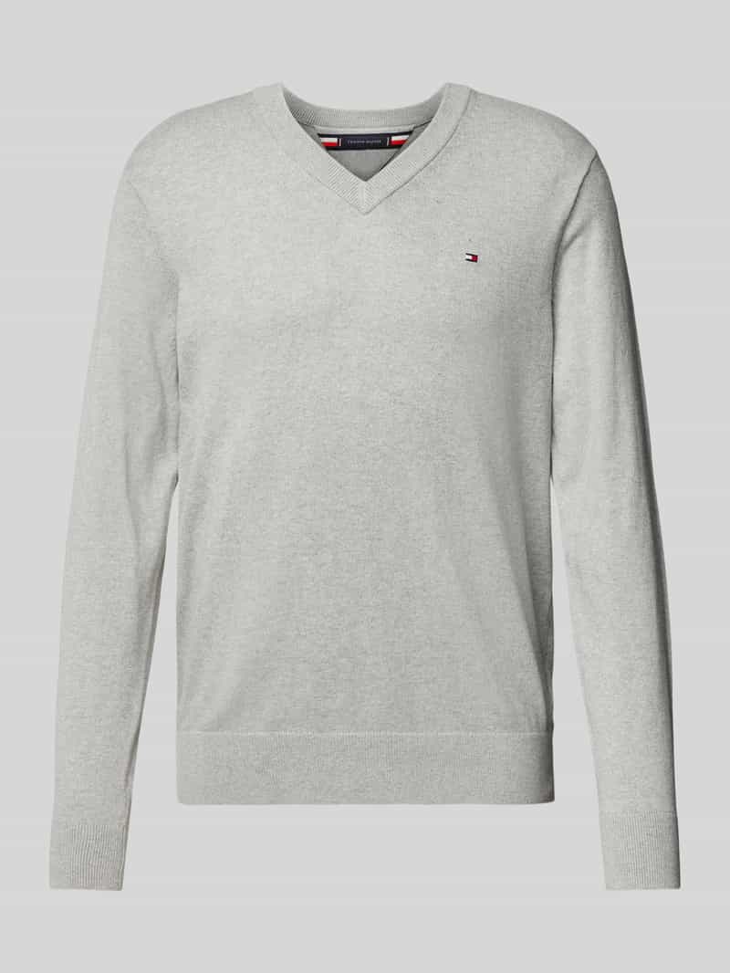 Tommy Hilfiger Gebreide pullover met logostitching, model 'PIMA'