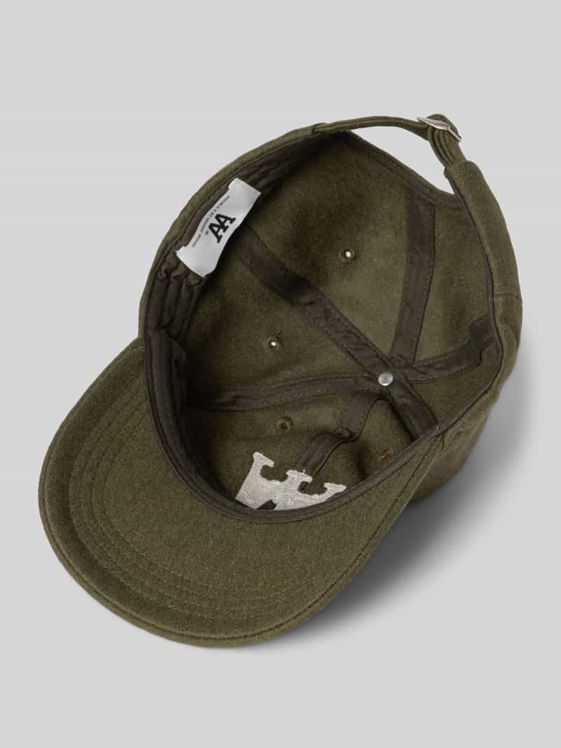 Wood Baseballpet met labeldetail