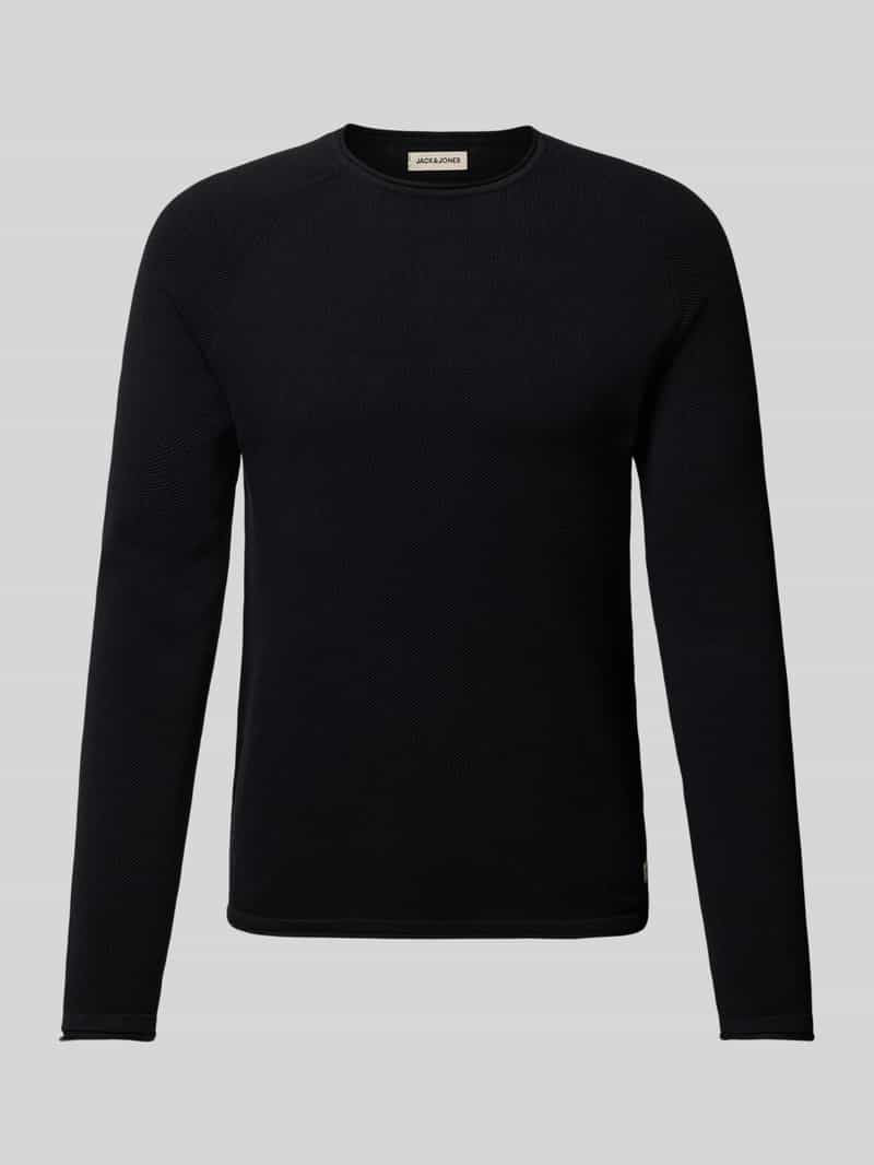 Gebreide pullover met labelpatch, model 'HILL'