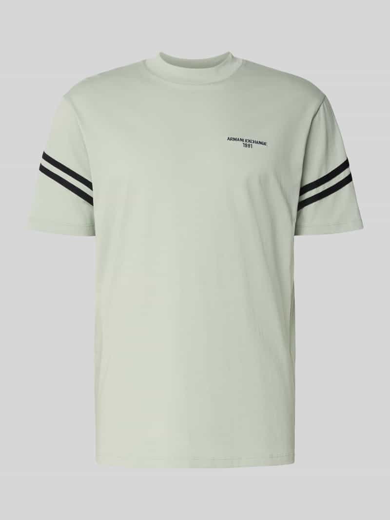 Armani Exchange T-shirt met labelstitching en ronde hals