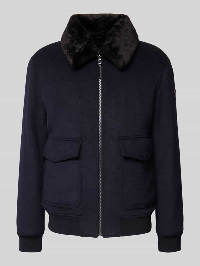 JOOP! Collection Regular fit jack van wolmix met klepzakken model 'DEREC'