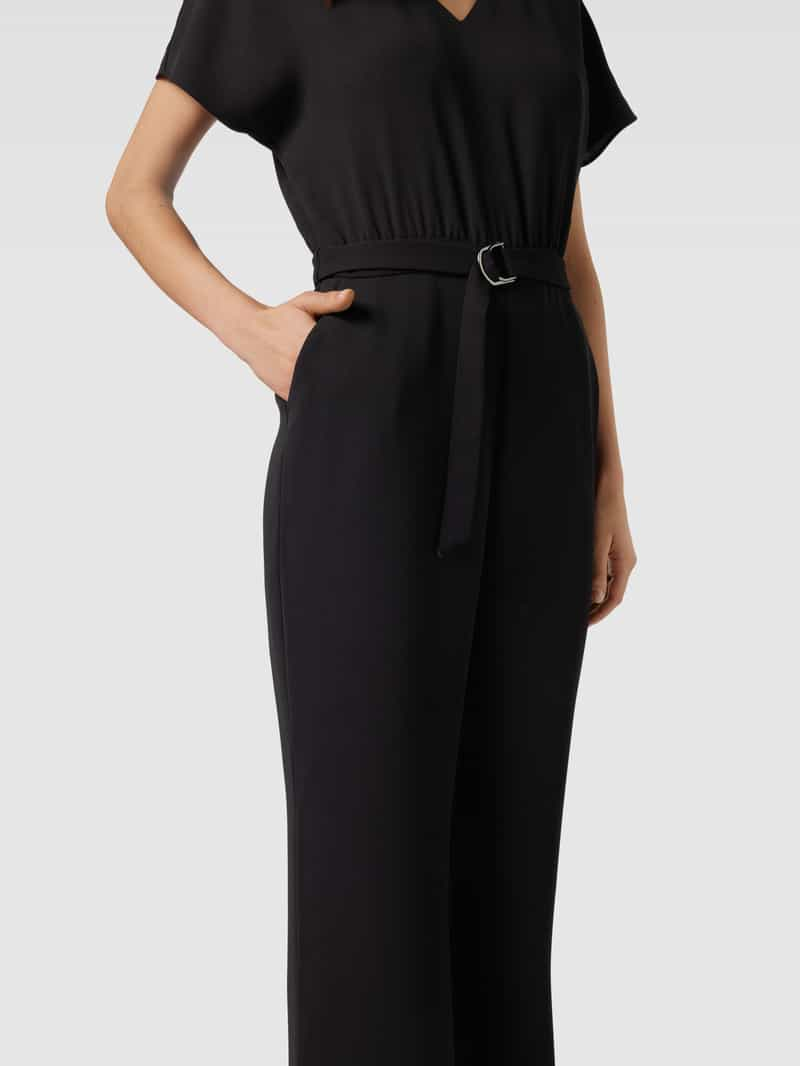 comma Jumpsuit met vleugelmouwen en V-hals