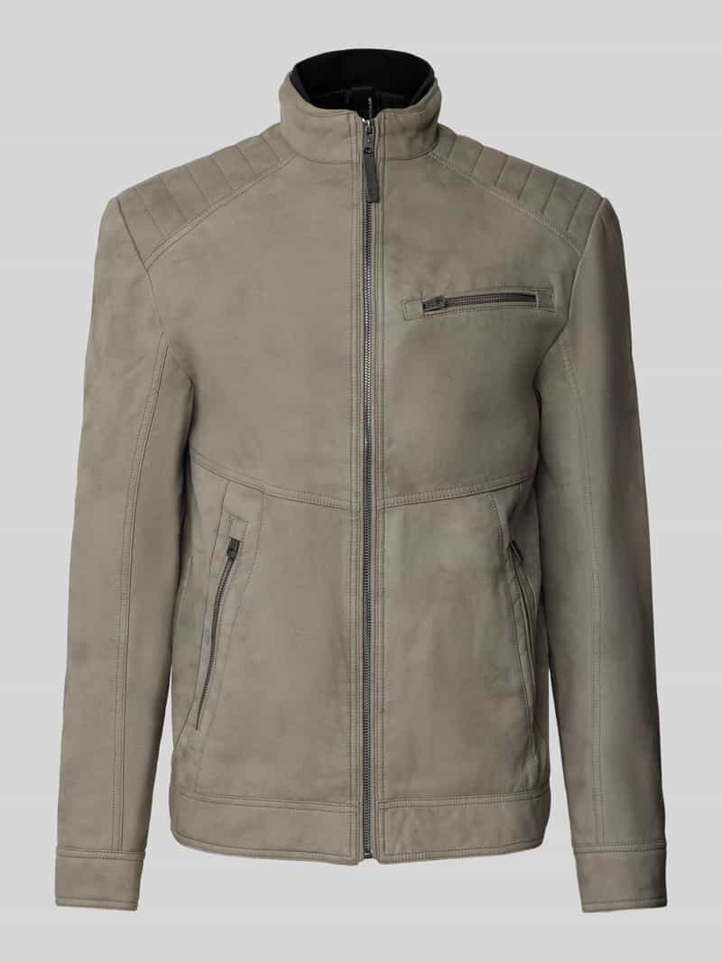 Tom Tailor Regular fit jack in leerlook van pure viscose.met doorgestikte schouderpas
