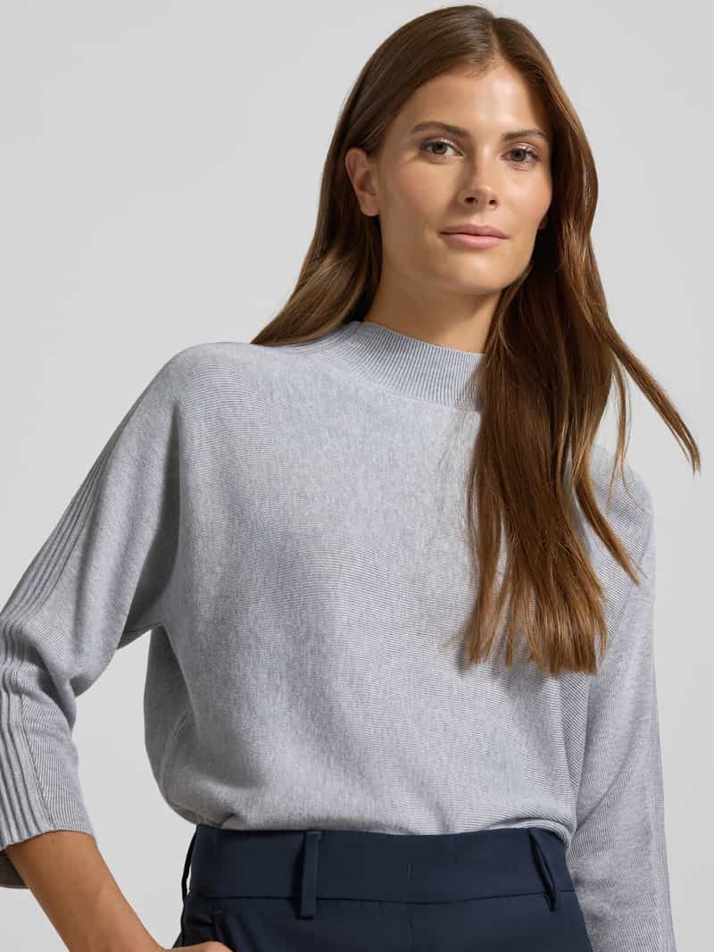 comma Gebreide pullover met opstaande kraag en 3 4-mouwen