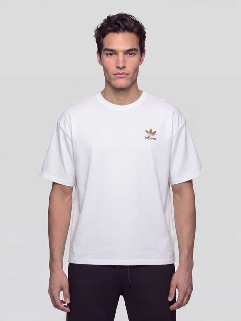 adidas Originals T-shirt van linnen met grote print aan de achterkant