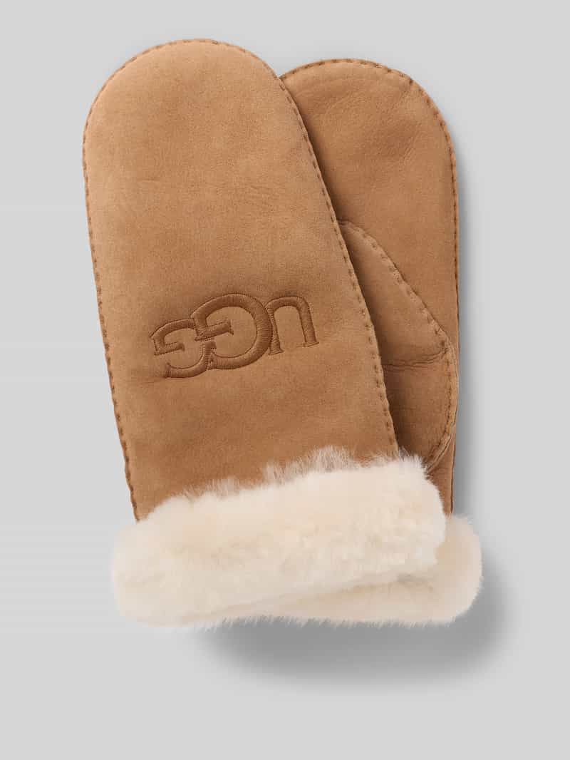 Handschoenen van lamsleer met labelstitching