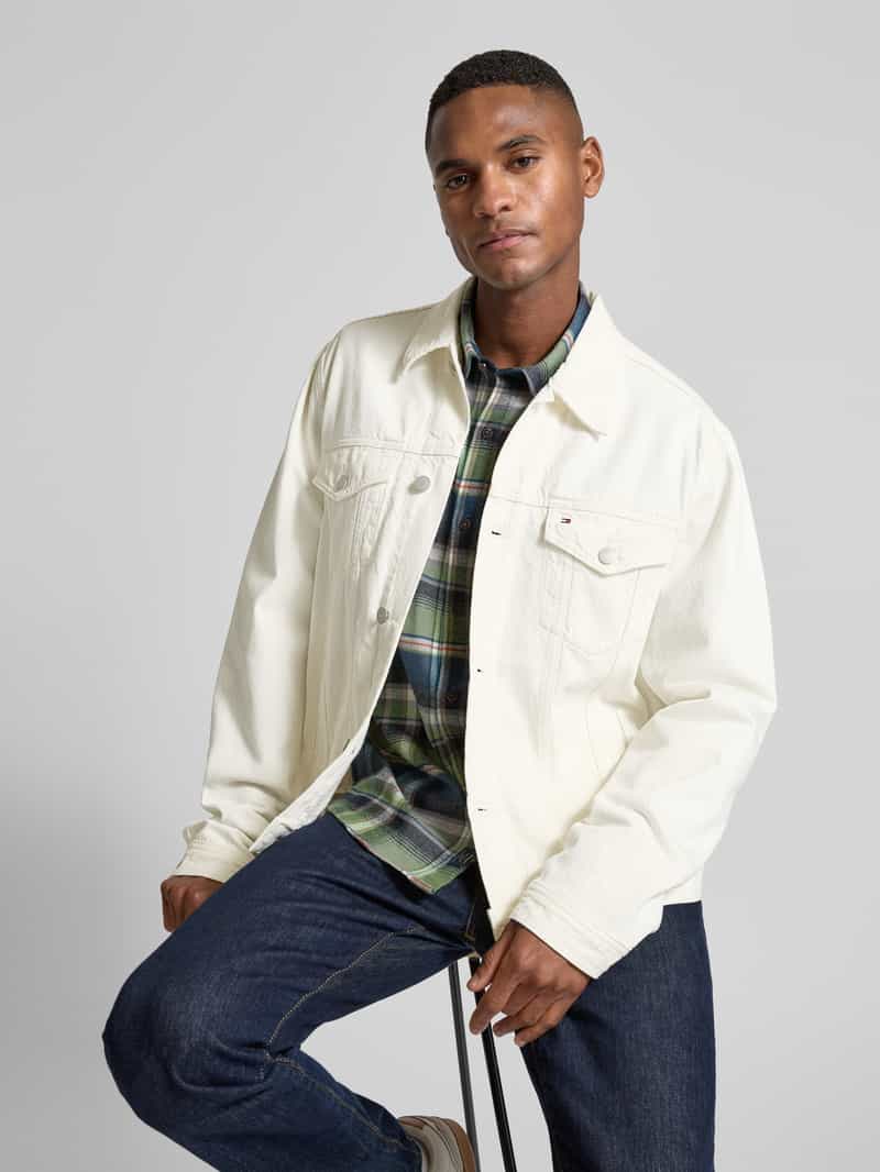 Tommy Hilfiger Jeansjack met paspelzakken op de borst
