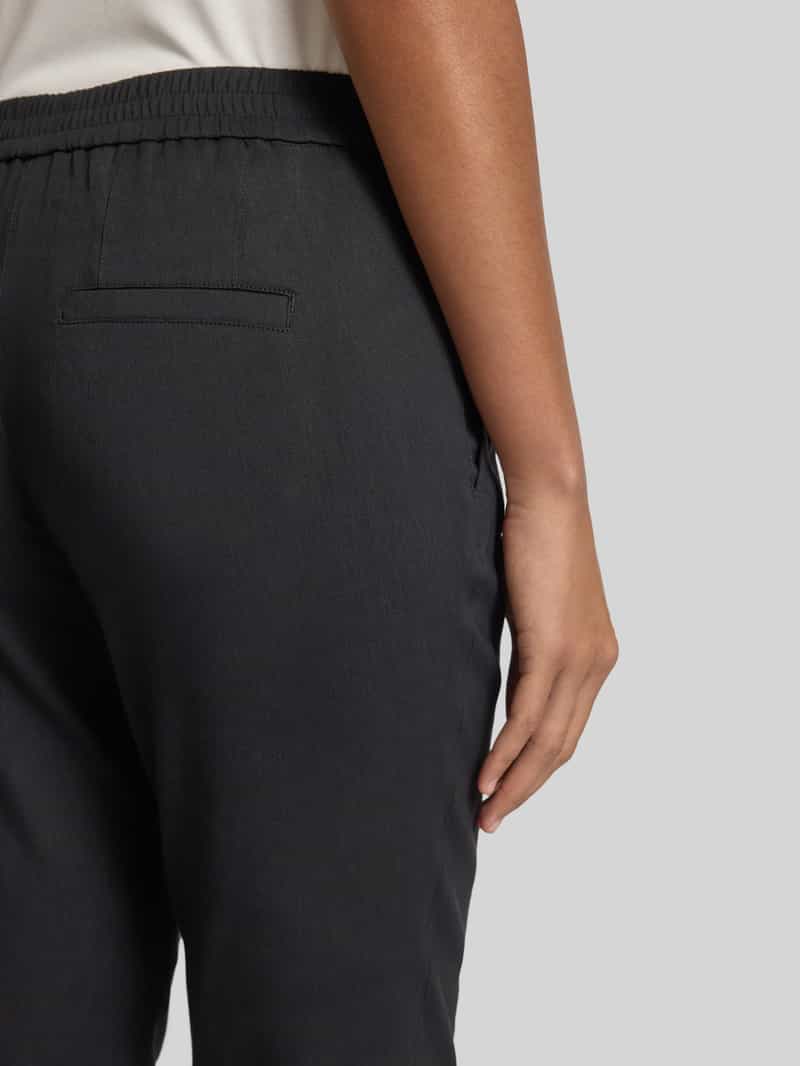 Marc Cain Regular fit broek van linnenmix met elastische band